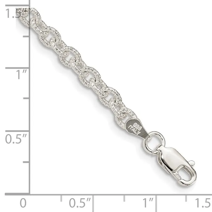 Sterling Silver 375mm Fancy Rolo Chain TreasureFineJewelers Rings