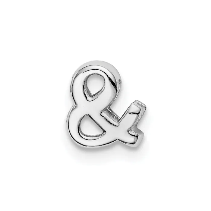 Sterling Silver Rhodium plated Ampersand Slide Charm TreasureFineJewelers Rings Sterling Silver Rhodium plated Ampersand Slide Charm TreasureFineJewelers Rings