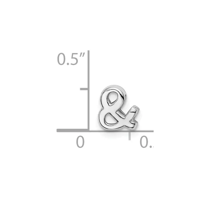 Sterling Silver Rhodium plated Ampersand Slide Charm TreasureFineJewelers Rings