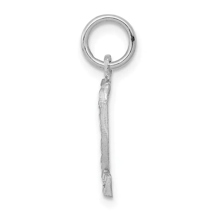 Sterling Silver Rhodiumplated Diamondcut 2 Charm TreasureFineJewelers Rings