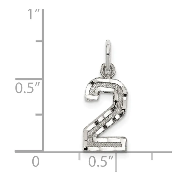 Sterling Silver Rhodiumplated Diamondcut 2 Charm TreasureFineJewelers Rings