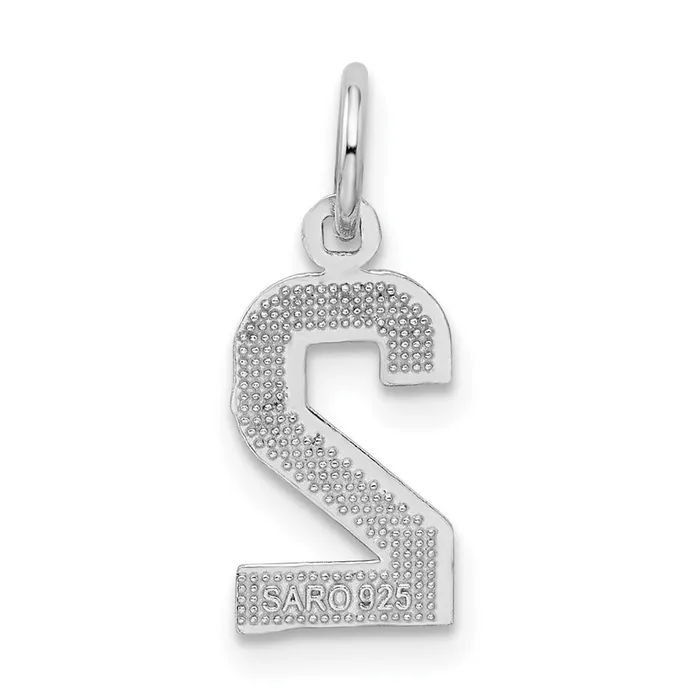 Sterling Silver Rhodiumplated Diamondcut 2 Charm TreasureFineJewelers Rings