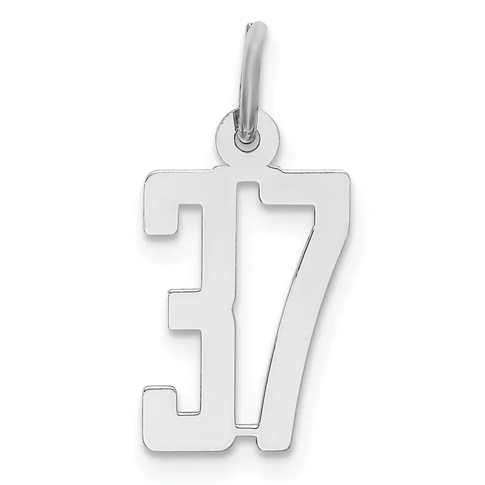 Sterling SilverRhodiumplated Elongated Number 37 Charm TreasureFineJewelers Rings Sterling SilverRhodiumplated Elongated Number 37 Charm TreasureFineJewelers Rings
