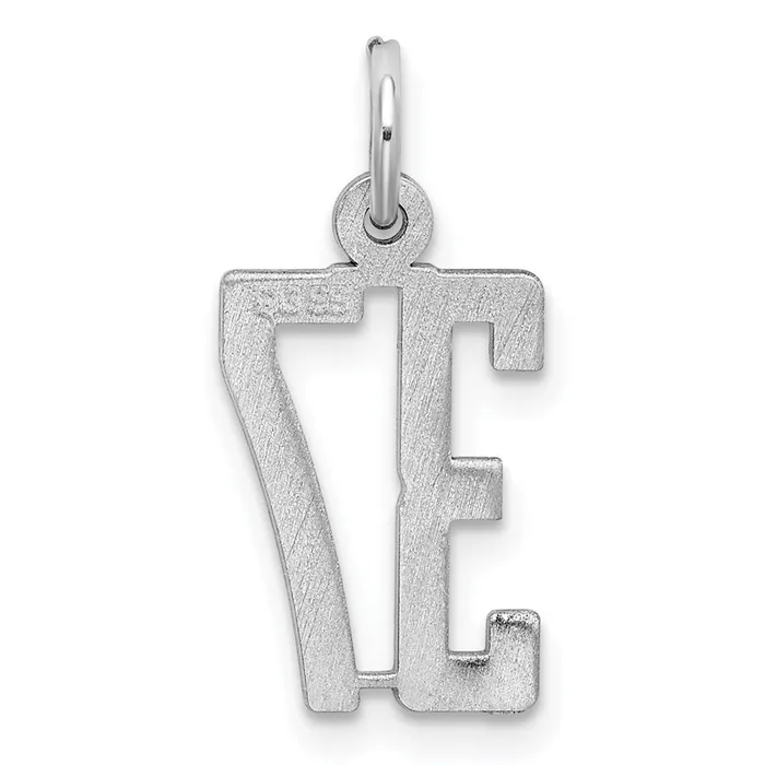 Sterling SilverRhodiumplated Elongated Number 37 Charm TreasureFineJewelers Rings