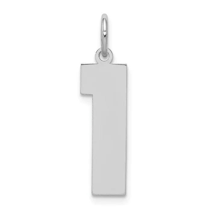 Sterling SilverRhodiumplated Polished Number 1 Charm TreasureFineJewelers Rings Sterling SilverRhodiumplated Polished Number 1 Charm TreasureFineJewelers Rings