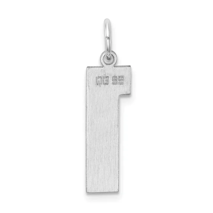 Sterling SilverRhodiumplated Polished Number 1 Charm TreasureFineJewelers Rings