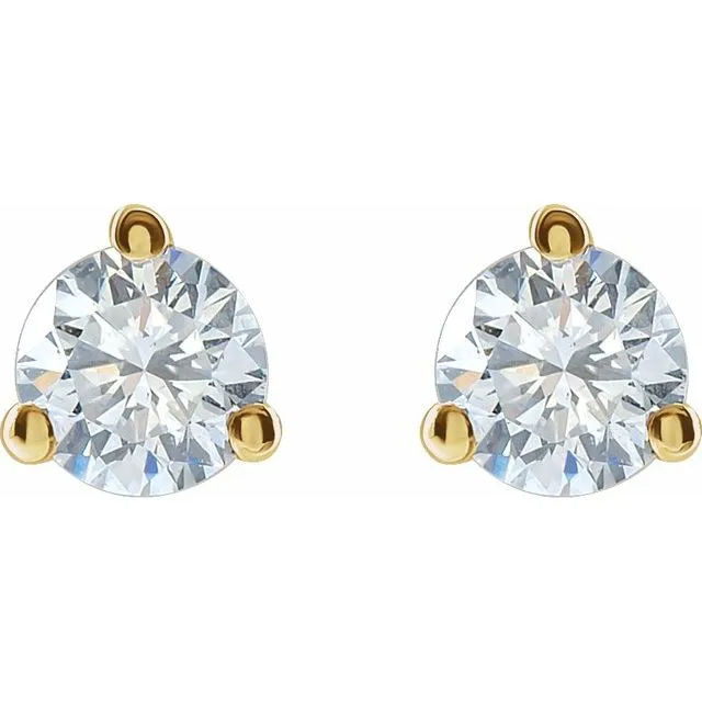 TreasureFineJewelers 14K Yellow Gold 12 CTW LabGrown Diamond Stud Earrings Earrings