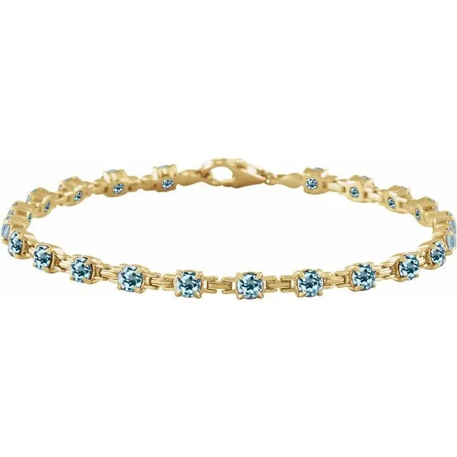 TreasureFineJewelers 14K Yellow Gold Natural Sky Blue Topaz 7 14 Line Bracelet Bracelets TreasureFineJewelers 14K Yellow Gold Natural Sky Blue Topaz 7 14 Line Bracelet Bracelets
