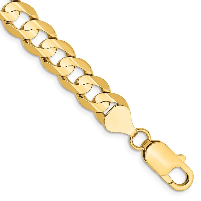TreasureFineJewelers Bracelets 14K 7 inch 75mm Open Concave Curb with Lobster Clasp Bracelet TreasureFineJewelers Bracelets 14K 7 inch 75mm Open Concave Curb with Lobster Clasp Bracelet