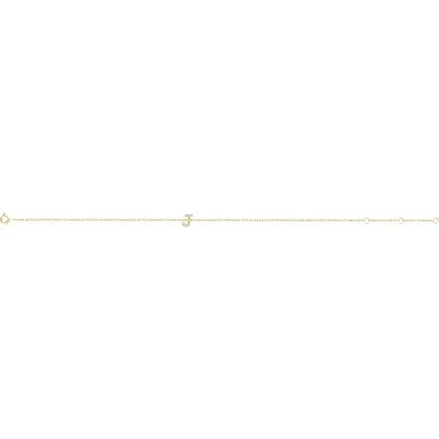 TreasureFineJewelers Bracelets 14K Yellow 05 CTW Diamond Initial J 67 Bracelet