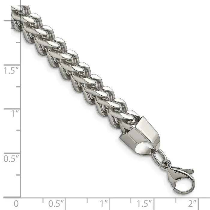 TreasureFineJewelers Bracelets Chisel Stainless Steel Polished 675mm 9 inch Franco Chain