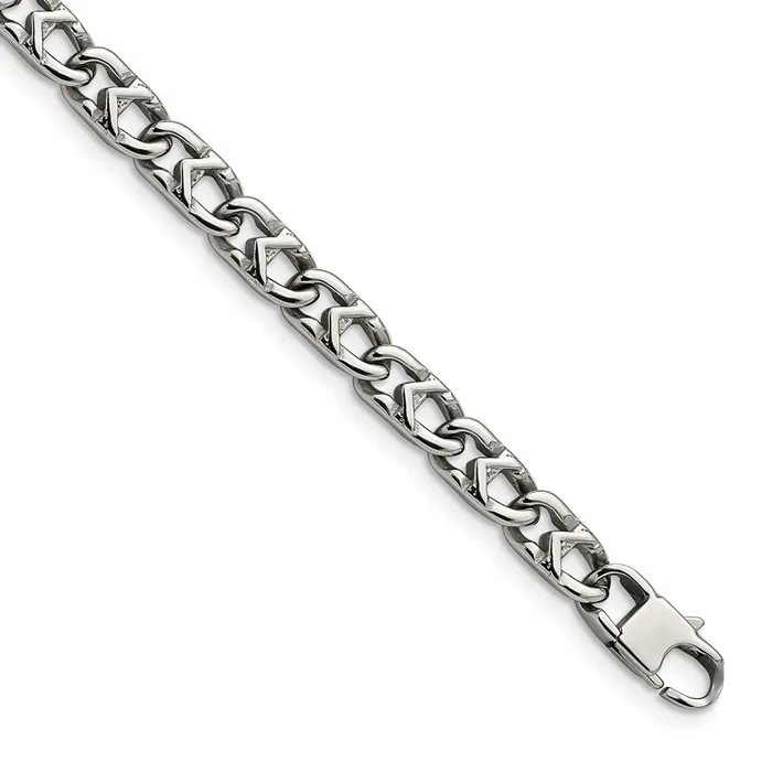 TreasureFineJewelers Bracelets Chisel Stainless Steel Polished 6mm 85 inch Fancy Link Bracelet TreasureFineJewelers Bracelets Chisel Stainless Steel Polished 6mm 85 inch Fancy Link Bracelet