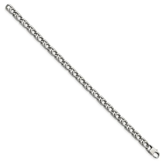 TreasureFineJewelers Bracelets Chisel Stainless Steel Polished 6mm 85 inch Fancy Link Bracelet
