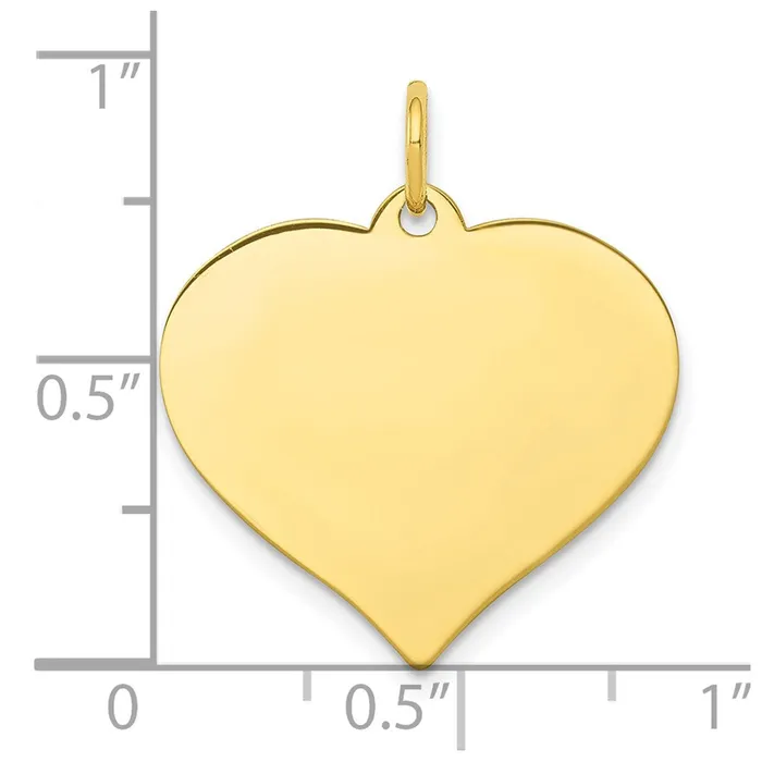 TreasureFineJewelers Charm Necklaces 10k 013 Gauge Heart Disc Charm