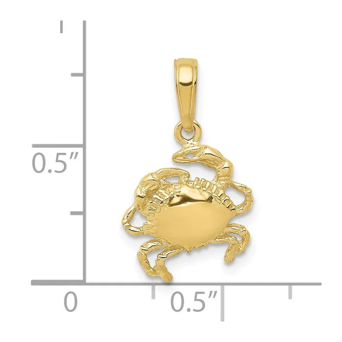 TreasureFineJewelers Charm Necklaces 10k Crab Charm