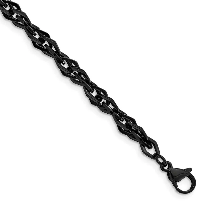 TreasureFineJewelers Chisel Stainless Steel Polished Black IPplated 9 inch Bracelet Bracelets TreasureFineJewelers Chisel Stainless Steel Polished Black IPplated 9 inch Bracelet Bracelets