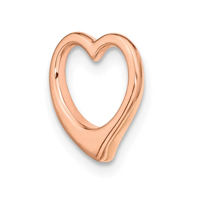 TreasureFineJewelers Necklaces 14K Rose Polished Heart Chain Slide