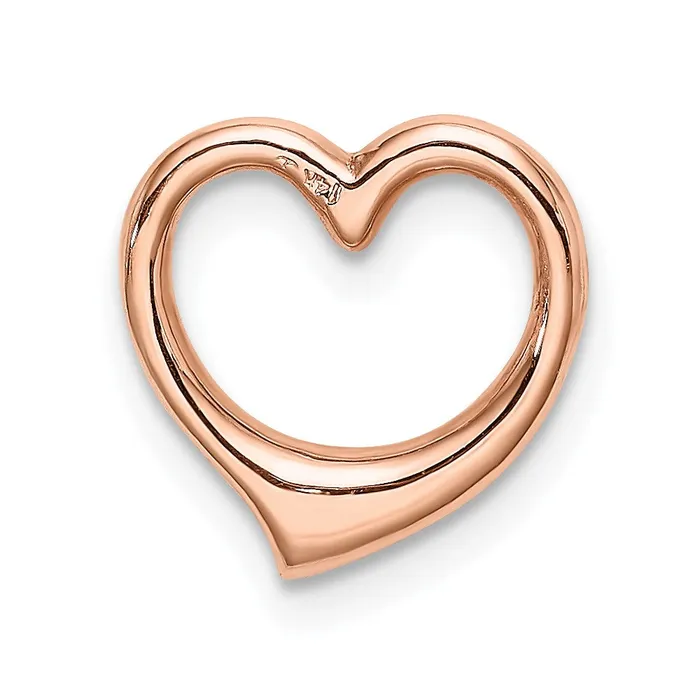 TreasureFineJewelers Necklaces 14K Rose Polished Heart Chain Slide