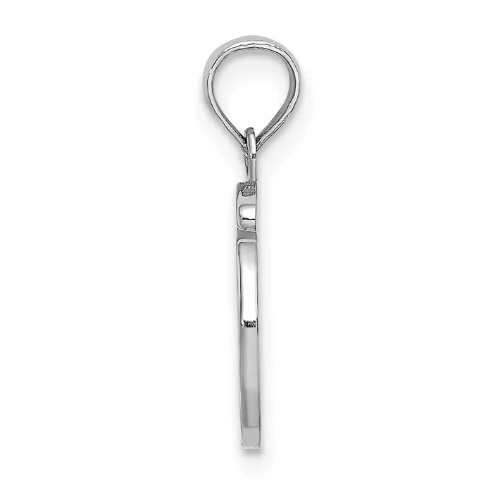 TreasureFineJewelers Necklaces 14k White Gold White Gold Script Letter O Initial Pendant