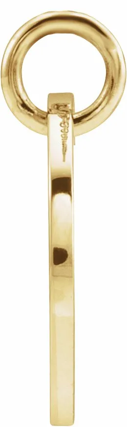 TreasureFineJewelers Necklaces 18K Yellow GoldPlated Sterling Silver Initial S 10 mm Disc Pendant