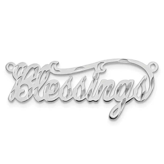 TreasureFineJewelers Rings 10K White Gold Diamondcut Name Plate