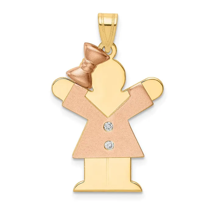 TreasureFineJewelers Rings 14k Twotone A Diamond Kid Pendant