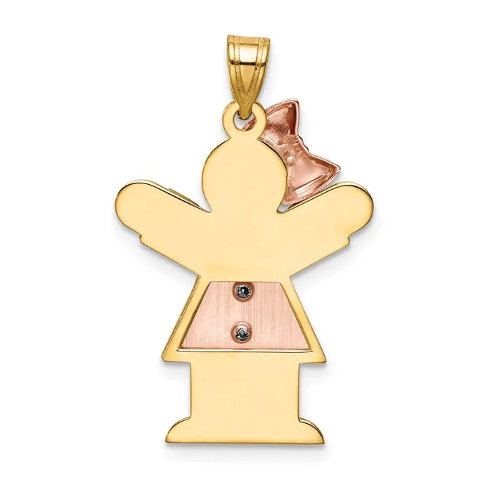 TreasureFineJewelers Rings 14k Twotone A Diamond Kid Pendant