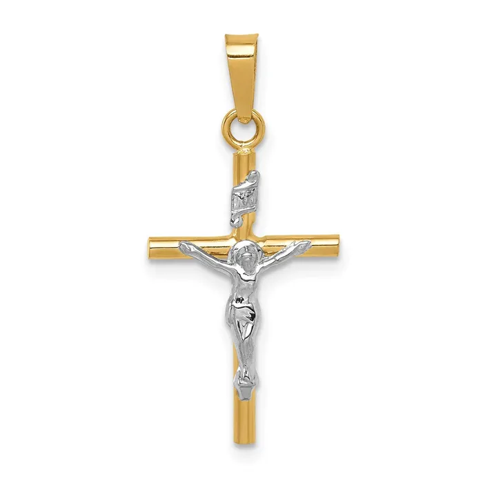 TreasureFineJewelers Rings 14k Twotone INRI Crucifix Pendant