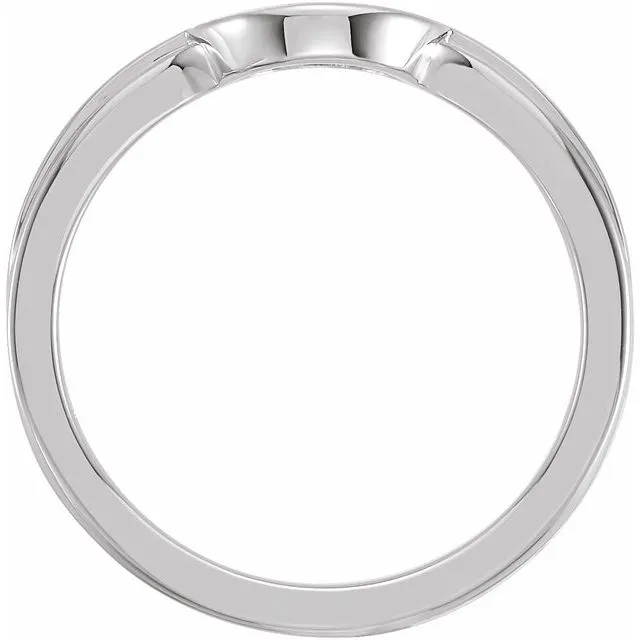 TreasureFineJewelers Rings 14K White 10x9 mm Oval Signet Ring