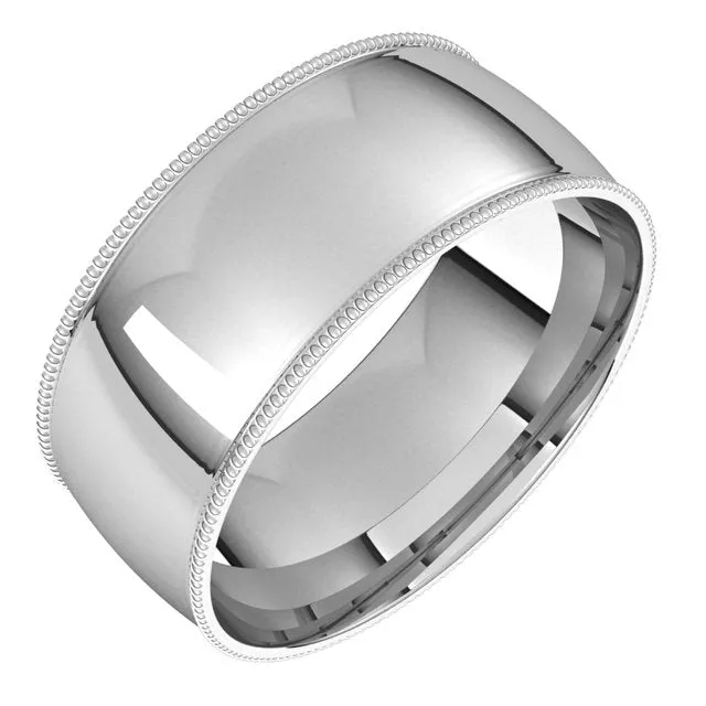 TreasureFineJewelers Rings 14K White Gold 8 mm Milgrain Half Round Comfort Fit Light Wedding Band TreasureFineJewelers Rings 14K White Gold 8 mm Milgrain Half Round Comfort Fit Light Wedding Band
