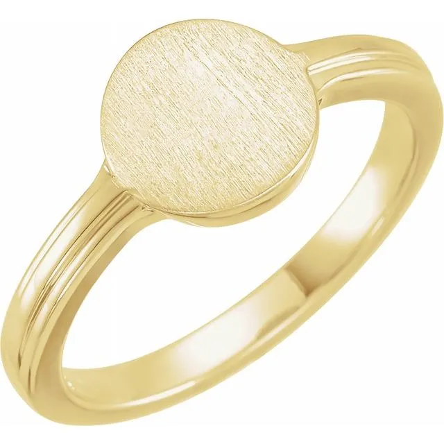 TreasureFineJewelers Rings 14K Yellow 10x9 mm Oval Signet Ring