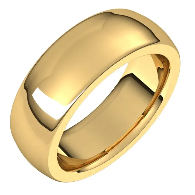 TreasureFineJewelers Rings 18K Yellow Gold 7 mm Half Round Comfort Fit Heavy Wedding Band TreasureFineJewelers Rings 18K Yellow Gold 7 mm Half Round Comfort Fit Heavy Wedding Band