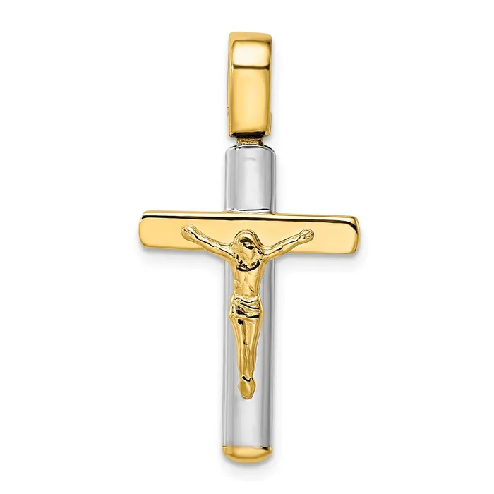 TreasureFineJewelers Rings Leslies 14K Twotone Crucifix Pendant
