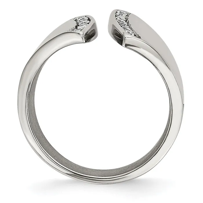 TreasureFineJewelers Rings Stainless Steel Polished CZ Ring