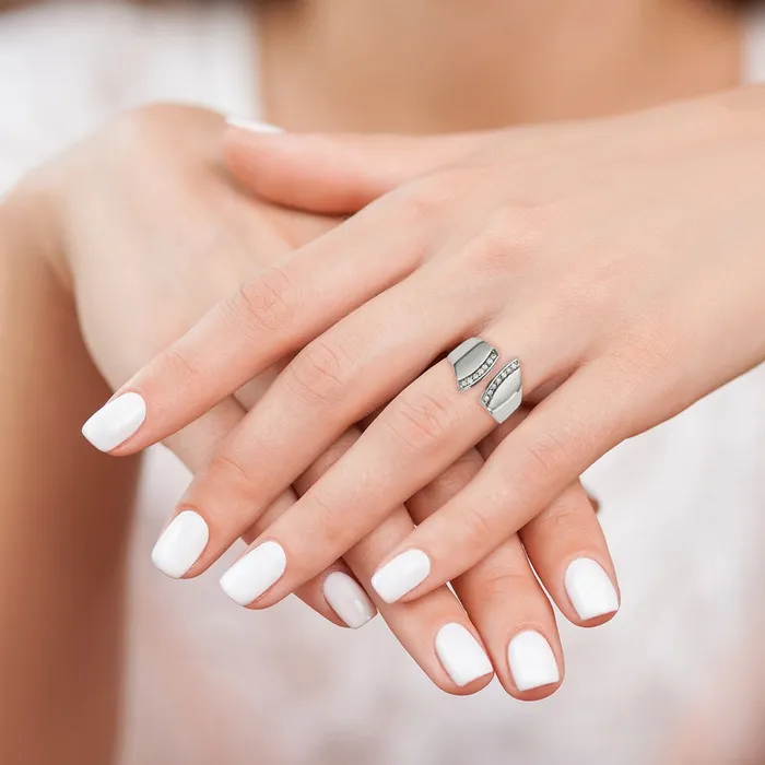 TreasureFineJewelers Rings Stainless Steel Polished CZ Ring