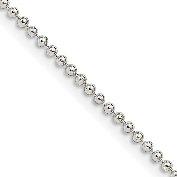 TreasureFineJewelers Rings Sterling Silver 15mm Beaded Chain