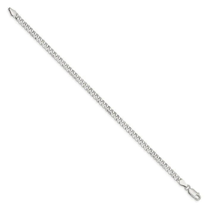 TreasureFineJewelers Rings Sterling Silver 4mm Beveled Curb Chain