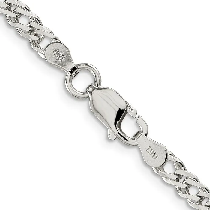 TreasureFineJewelers Rings Sterling Silver 4mm Beveled Curb Chain