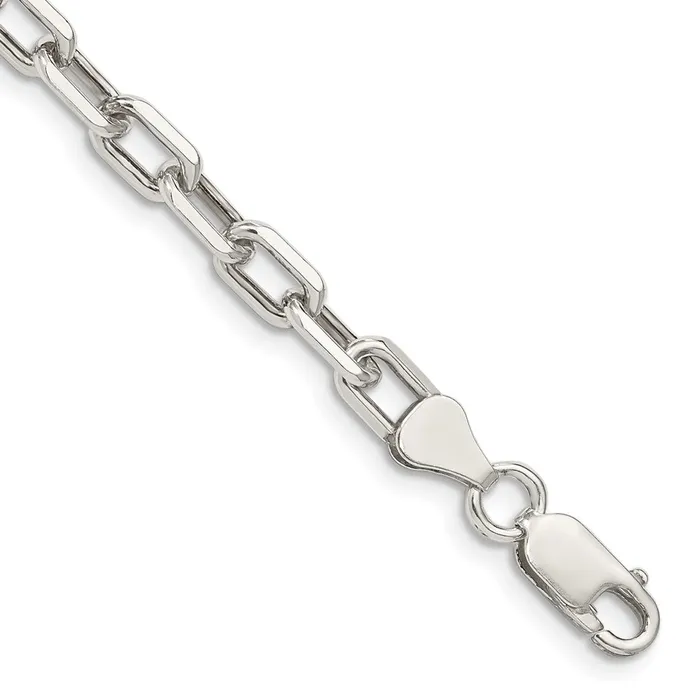 TreasureFineJewelers Rings Sterling Silver 55mm Diamondcut Long Link Cable Chain TreasureFineJewelers Rings Sterling Silver 55mm Diamondcut Long Link Cable Chain