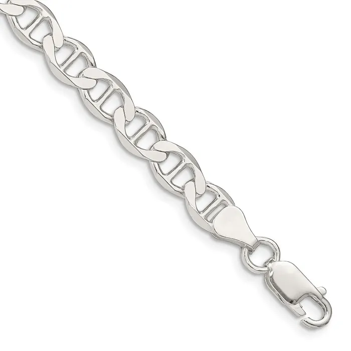 TreasureFineJewelers Rings Sterling Silver 71mm Flat Anchor Chain
