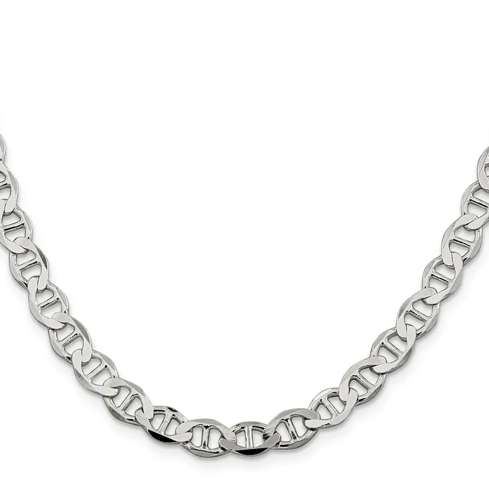 TreasureFineJewelers Rings Sterling Silver 71mm Flat Anchor Chain