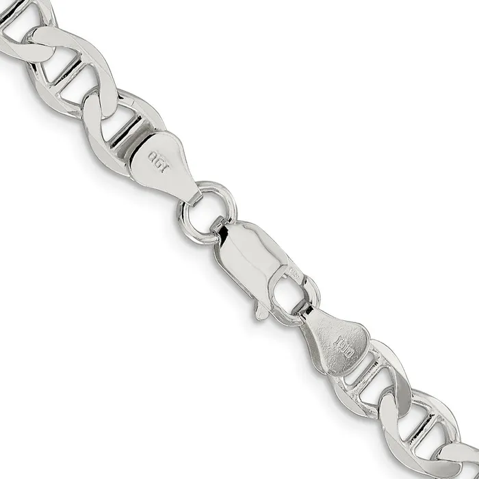 TreasureFineJewelers Rings Sterling Silver 71mm Flat Anchor Chain