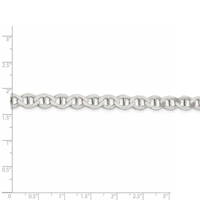 TreasureFineJewelers Rings Sterling Silver 71mm Flat Anchor Chain
