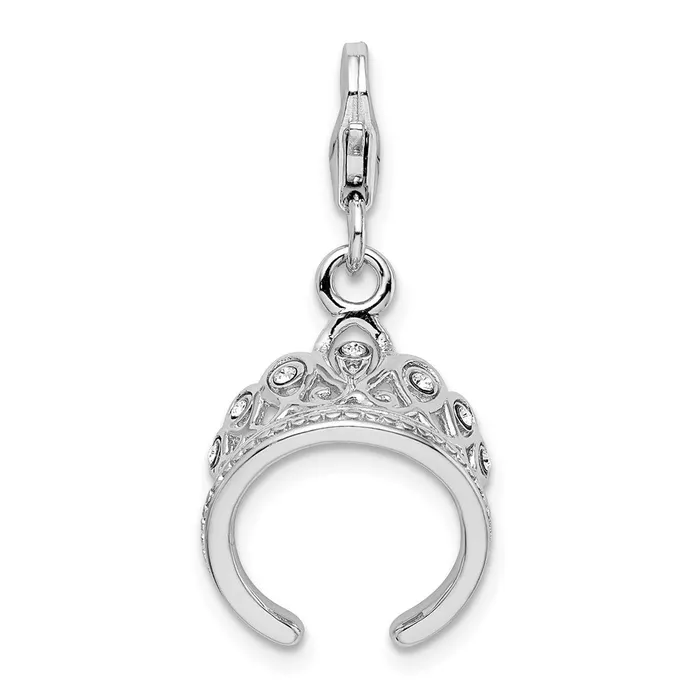 TreasureFineJewelers Rings Sterling Silver Amore La Vita Rhdpl 3D Swarovski Tiara Charm TreasureFineJewelers Rings Sterling Silver Amore La Vita Rhdpl 3D Swarovski Tiara Charm