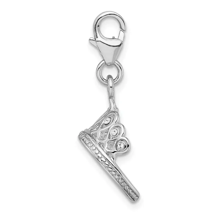 TreasureFineJewelers Rings Sterling Silver Amore La Vita Rhdpl 3D Swarovski Tiara Charm