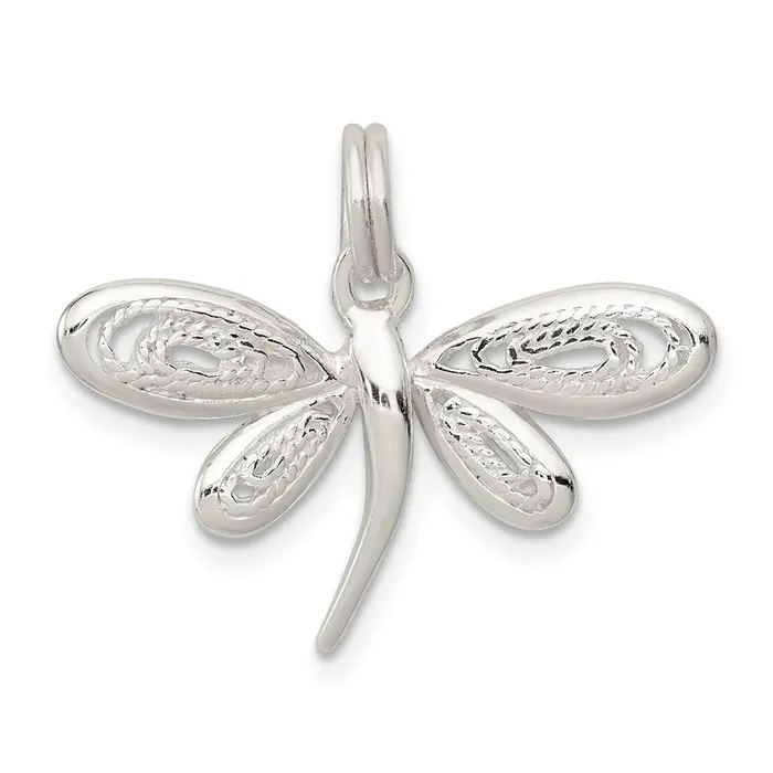 TreasureFineJewelers Rings Sterling Silver Dragonfly Charm