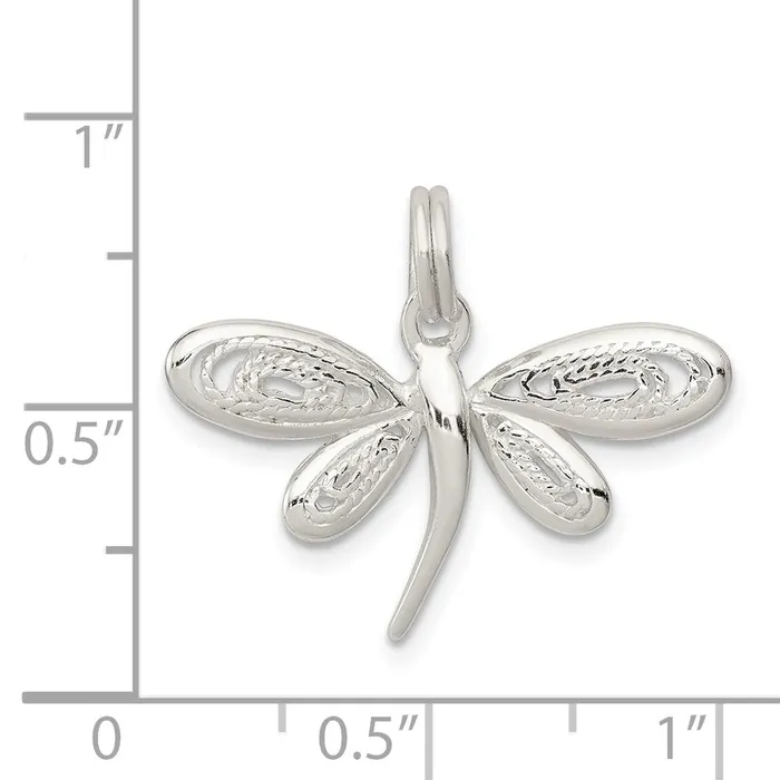 TreasureFineJewelers Rings Sterling Silver Dragonfly Charm