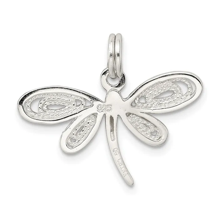 TreasureFineJewelers Rings Sterling Silver Dragonfly Charm