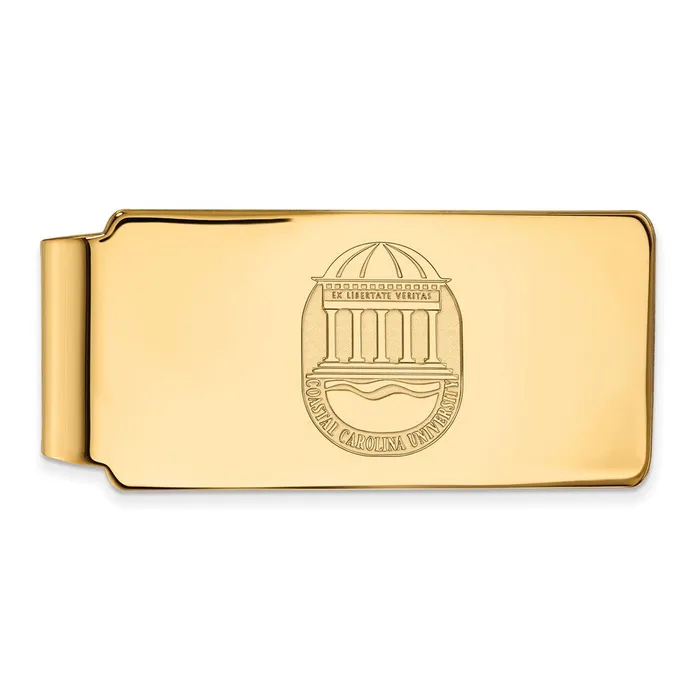 TreasureFineJewelers Rings Sterling Silver Goldplated Coastal Carolina University Crest Money Clip TreasureFineJewelers Rings Sterling Silver Goldplated Coastal Carolina University Crest Money Clip