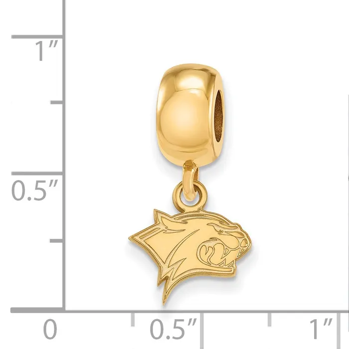 TreasureFineJewelers Rings Sterling Silver Goldplated LogoArt University of New Hampshire Wildcat Extra Small Dangle Bead Charm